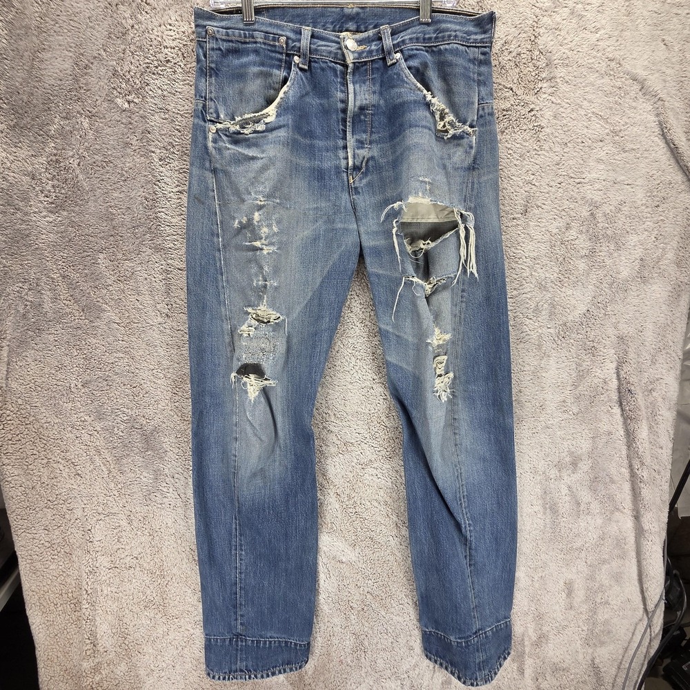 Vintage Levis Engineered Jeans Mens 33x34 Blue Twisted Thrashed Destroyed Denim
